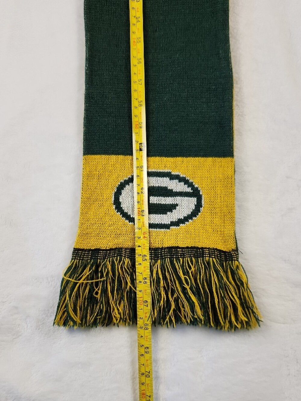 Green Bay Packers Winter Scarf Reversable That Says "Go Pack Go" With The G Logo - Picture 5 of 10